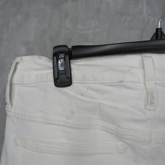 J. Crew Mid Rise Flare Crop Jeans White Stretch Button Fly Size 33 T Waist - Picture 6 of 11